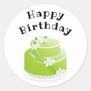 Joyeux cadeau de gâteau d'anniversaire et Stickers
