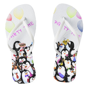 Joyeux cadeau des tongs de pingouins