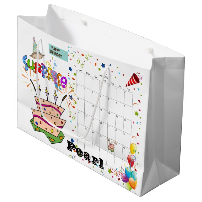 Joyeux calendrier d'anniversaire avril 2022 Sac ca (Devant Angle)