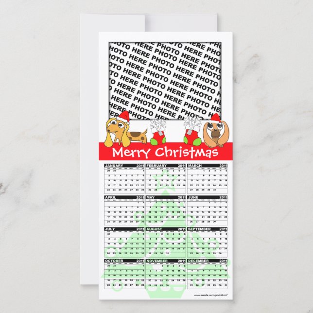 Joyeux calendrier de Noël 2011 Carte photo Doggie (Devant)