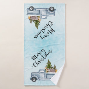 Joyeux Camion de Noël avec de mignons animaux