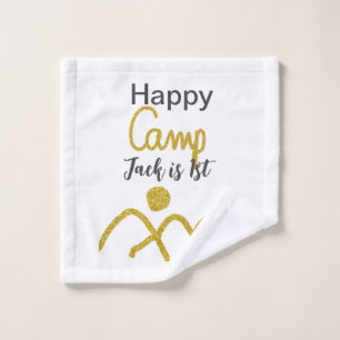Joyeux camping campeur un anniversaire enfants sol