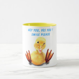 Joyeux Canard Jaune Drôle Mug - Texte personnalisé