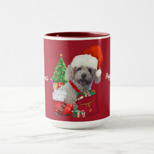 Joyeux caniche de Noël Mug café rouge