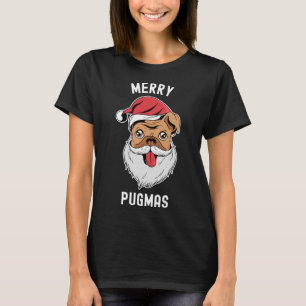 Joyeux Carlin Pugmas Avec T-Shirt Classique Santa 
