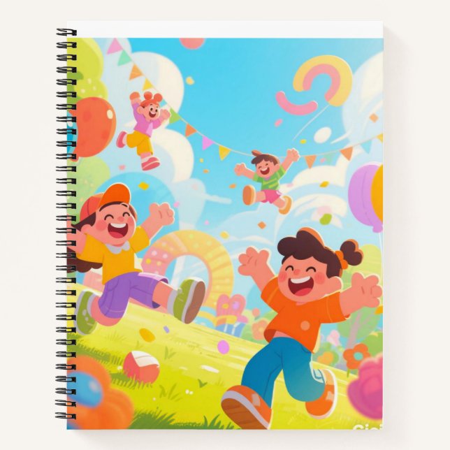 ✨ Joyeux Carnet Spiral | Conception pour enfants (Devant)