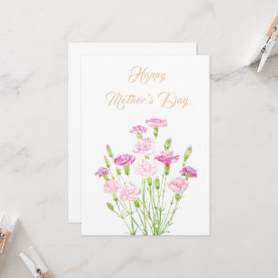 joyeux carte de fleurs carnation rose jour de la m