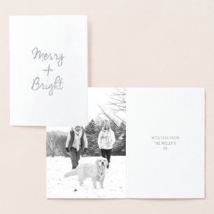Joyeux + Carte de Noël brillante   Véritable huile