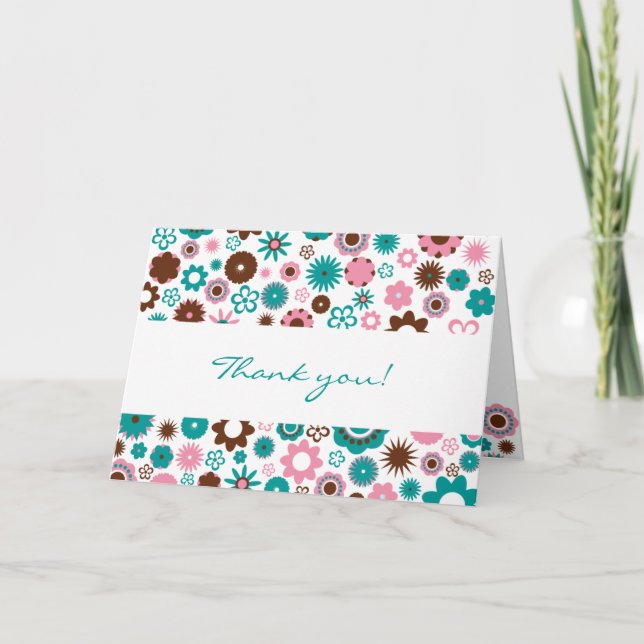 Joyeux Carte de remerciements Fleurs (Devant)
