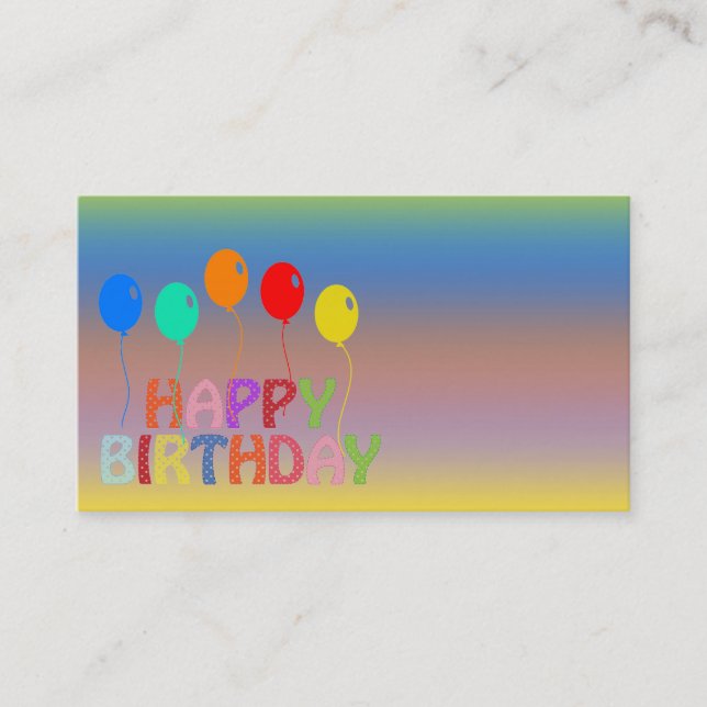 Joyeux Carte de visite d'anniversaire (Devant)