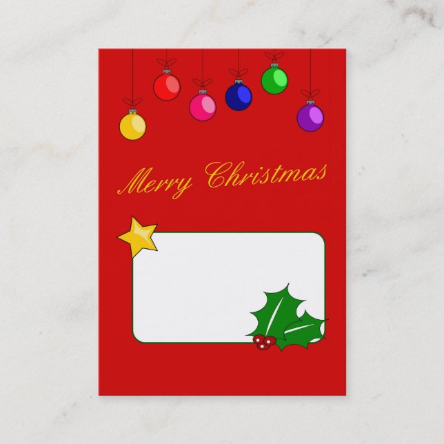 Joyeux Carte de visite de Noël (Devant)
