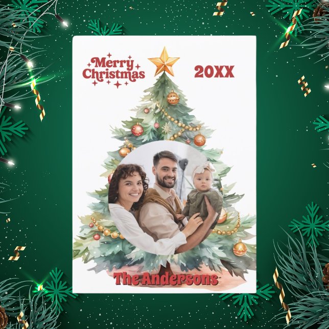 Joyeux carte photo d'arbre de Noël (Créateur téléchargé)