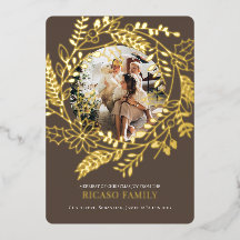 Joyeux Carte photo de couronne de Noël