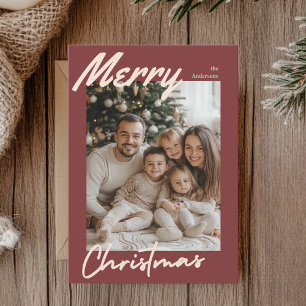 Joyeux Carte photo de famille de Noël Cadre Bour