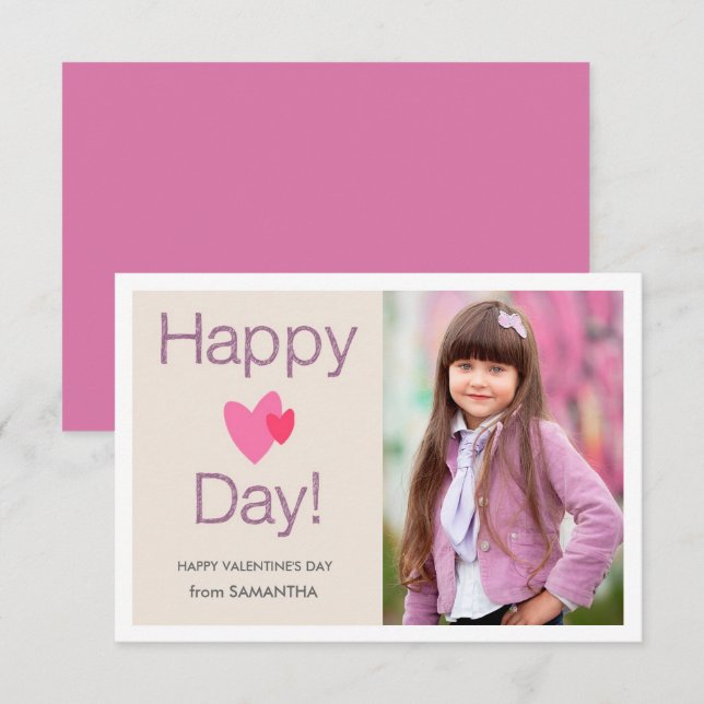 Joyeux Carte photo de la Saint-Valentin (Devant / Derrière)