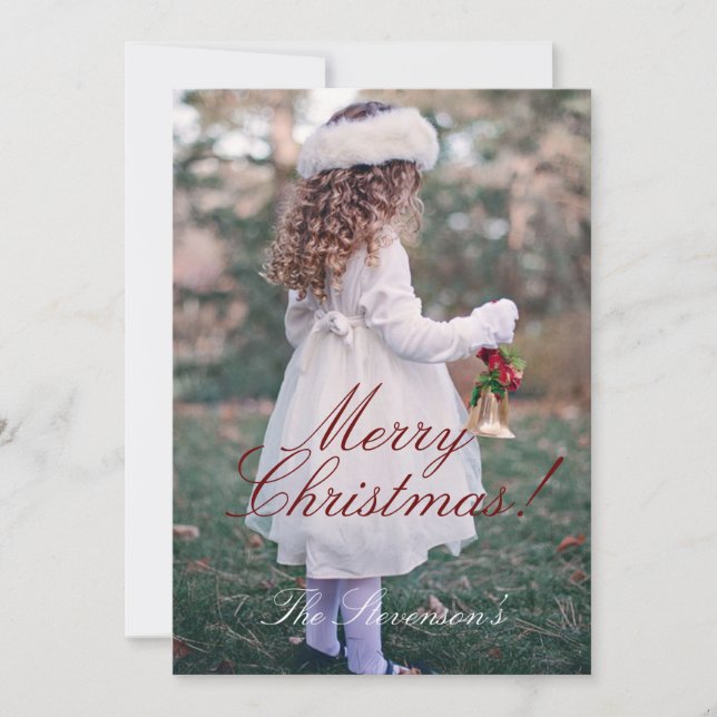 Joyeux Carte photo de Noël Nom personnalisé (Devant)