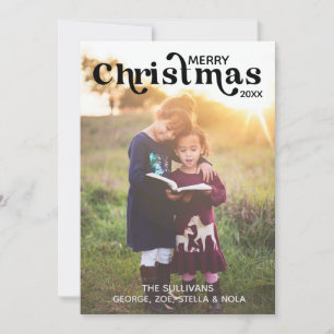 Joyeux Carte photo de Noël   Vertical, Noir