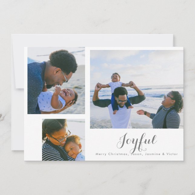 Joyeux Carte photo de vacances en blanc (Devant)