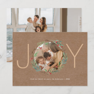 Joyeux Carte photo des fêtes de Noël Wreath