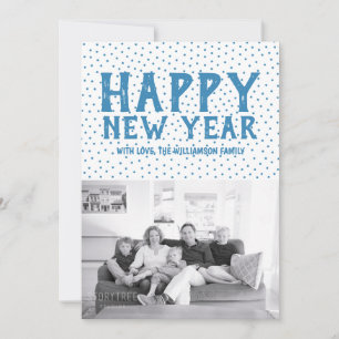 Joyeux Carte photo du Nouvel An   Bleu