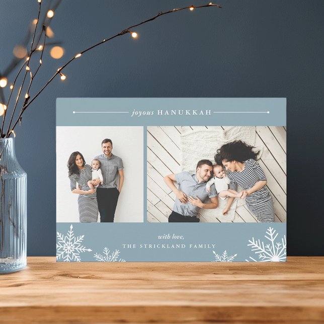 Joyeux Carte photo Hanoukka Snowflake | Givre (Créateur téléchargé)