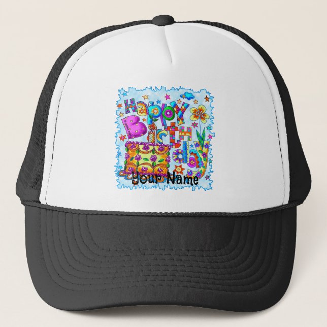 Joyeux casquettes de gâteaux d'anniversaire (Devant)