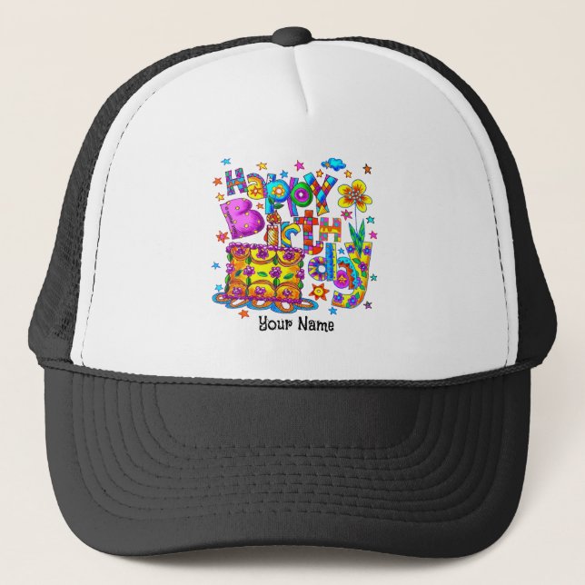 Joyeux casquettes de gâteaux d'anniversaire (Devant)