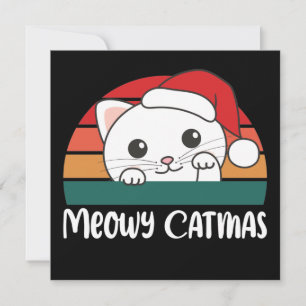Joyeux Catmas Invitation drôle de chat de Noël