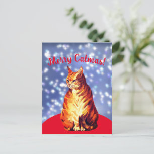 Joyeux Catmas, marmelade ginger cat Carte postale