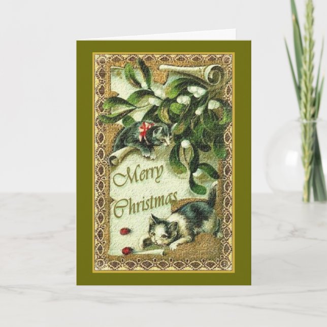 Joyeux chat de carte de Noël (Devant)
