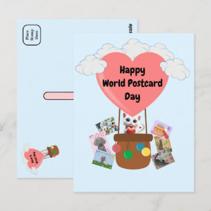 Joyeux chat de la Journée Mondiale de la Carte Pos