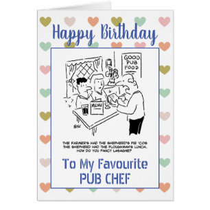 Joyeux chef de pub d'anniversaire