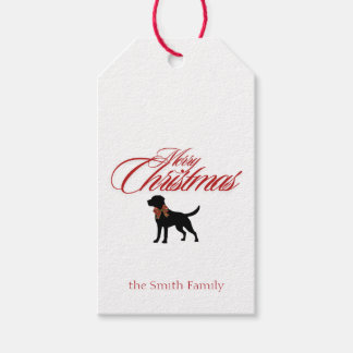 Joyeux chien de Noël classique étiquette cadeau