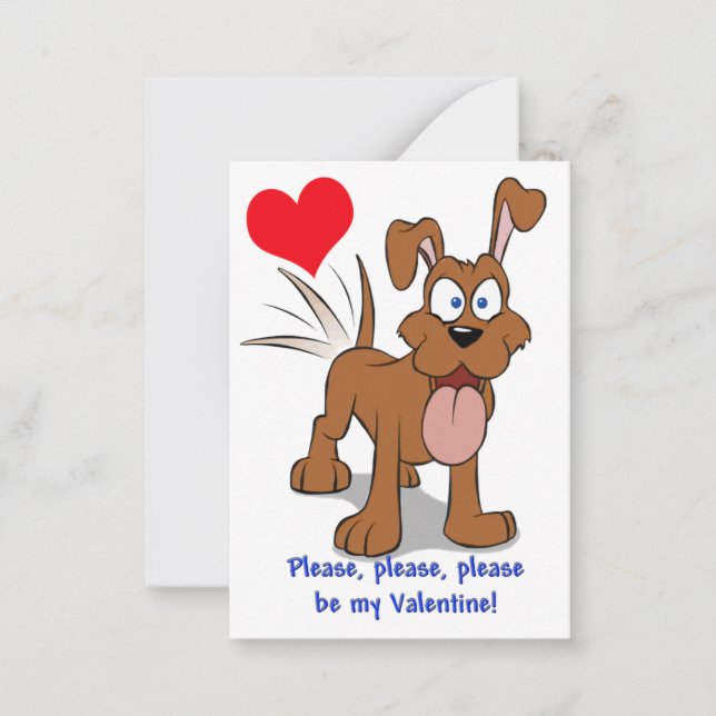 Joyeux Chien Valentine Cartes à mettre à la dispos (Devant)