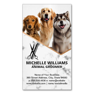 Joyeux Chiens assis   Carte de visite Groomer