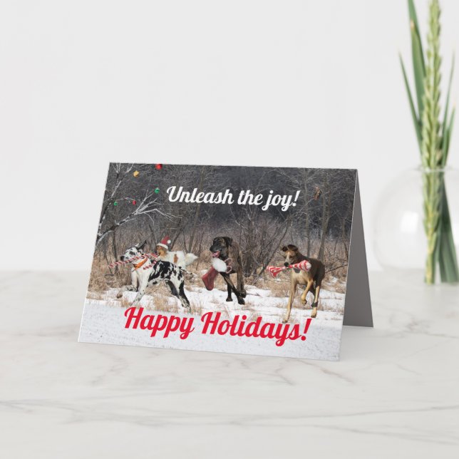 Joyeux Chiens de cartes de vacances (Devant)