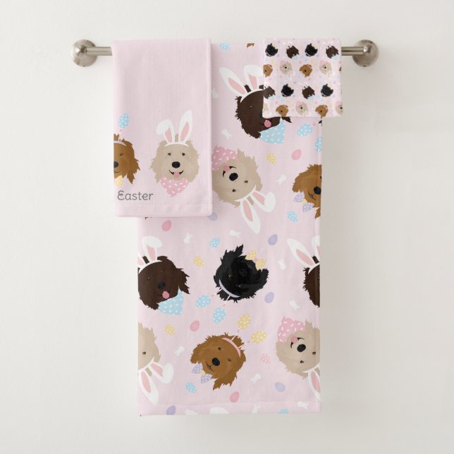 Joyeux Chiens Goldendoodle de Pâques (En situation)