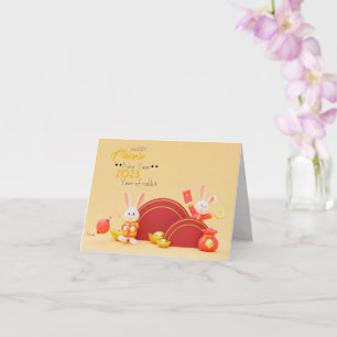 Joyeux chinois nouvelle année 2023 carte rabbit pl