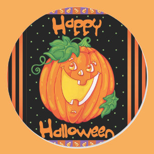 Joyeux Citrouille de rire Halloween 20 autocollant