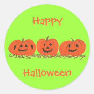 Joyeux Citrouilles souriants dans Stickers Hallowe