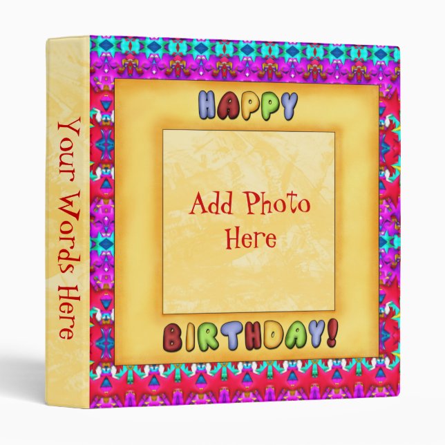 Joyeux Classeur d'anniversaire (Devant/Côté)