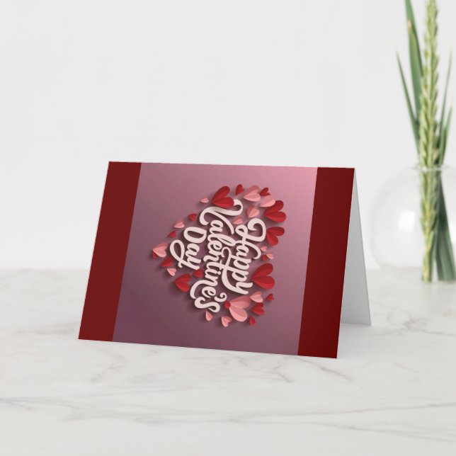 Joyeux coeur de carte d'amour de Valentine (Devant)