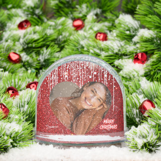 Joyeux Coeur de Noël Nom photo personnalisé