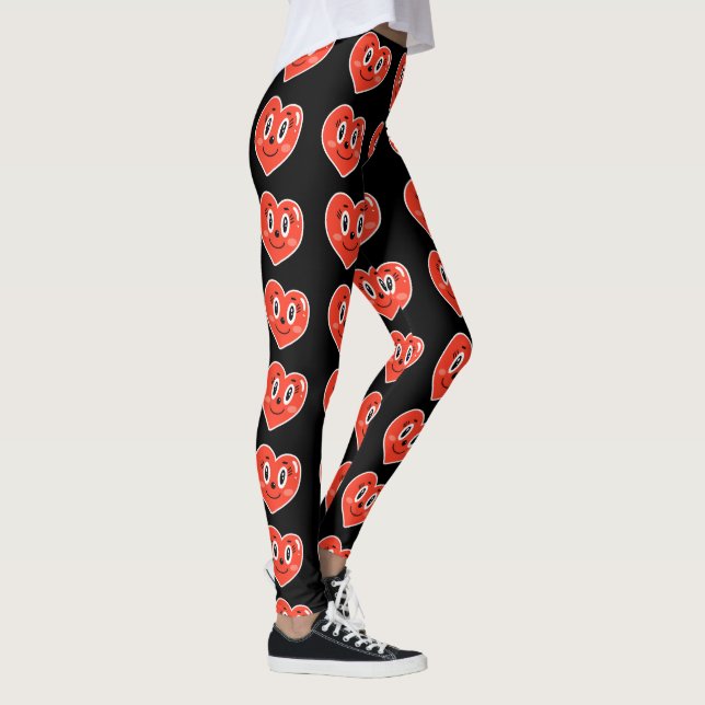 Joyeux Coeur Tout-En-Dessus Imprimer Leggings (Droite)