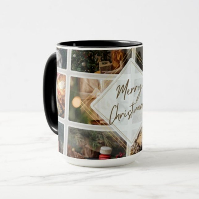 'Joyeux Collage de photos de Noël' | Café Mug | (Créateur téléchargé)
