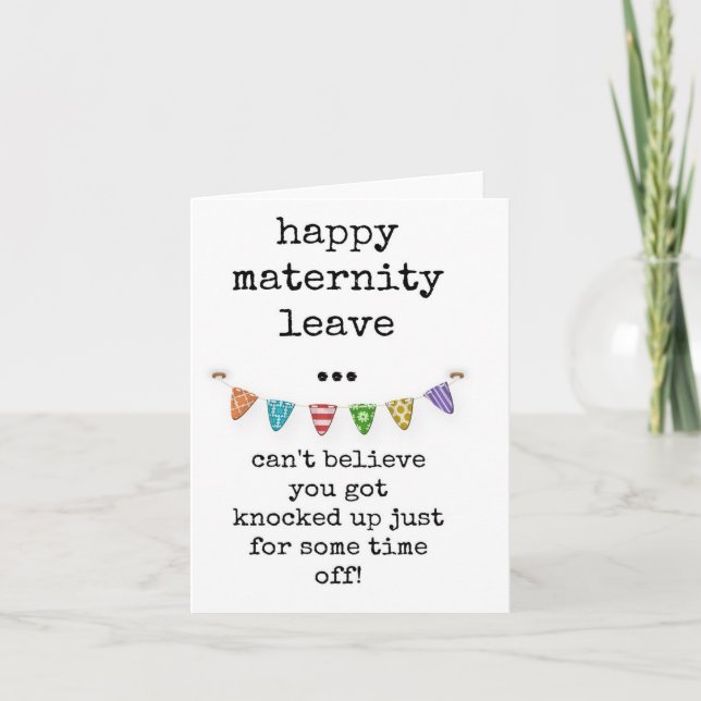 Joyeux congé de maternité, carte (Devant)