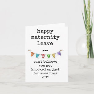 Joyeux congé de maternité, carte