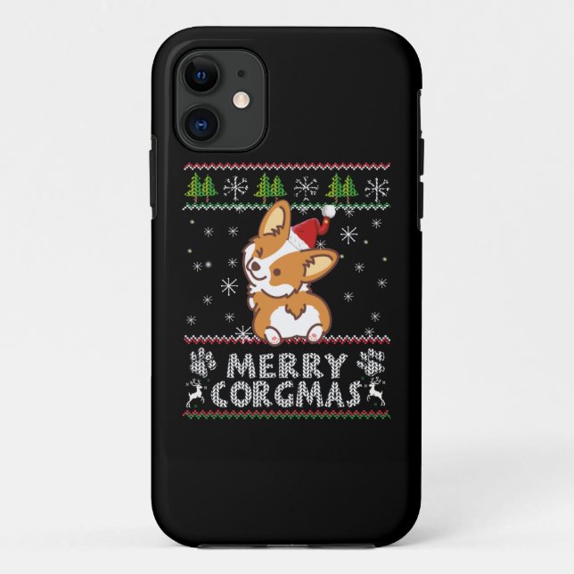 Joyeux Corgmas Noel Corgi Case-Mate iPhone Case (Back)
