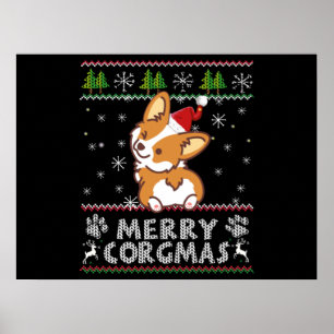 Joyeux Corgmas Noel Corgi Poster