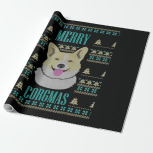 Joyeux Corgmas Ugly Christmas Corgi Wrapping Paper